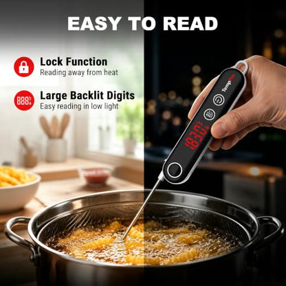 TempPro TP18 Thermocouple 0.5 Sec Instant Read Meat Thermometer Digital, Cooking Food Thermometer for Grill, BBQ, Smoker, Deep Fry, Candy, Bakeware-Fathers Day Gift for Dad(Previously ThermoPro)