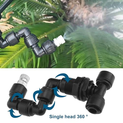 2-Pack Reptile Mister Nozzles 360° Adjustable Nozzles Reptile Fogger Mist for Rainforest Tank Flower Aquarium System (Single Head) - size: Single Head