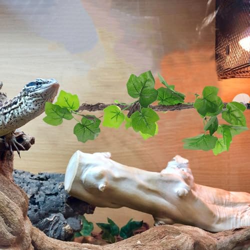Reptile Climbing Vine Artificial Greenery Bendable Faux Vines Flexible Jungle Branch for Terrarium Habitat Decoration Suitable for Lizards Snakes Frogs and Amphibians