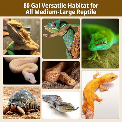 50 Gallon Bamboo Reptile Enclsoure,36"x16"x18" Bearded Dragon Tank Also for Ball Python,Snake,Gecko,Turtle with Sliding Door Top Screen Ventilation,Stackable Large Reptile Terrariums - size: 36"x16"x18"