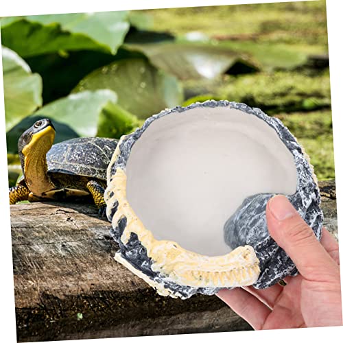 Sosoport Convenient Reptile Bowl Water Dish for Turtles Lizards and Snakes Feeding Accessory Natural Appearance for Reptile Tanks