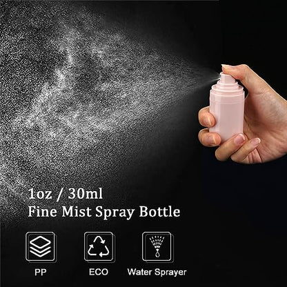 Cosywell Mini Fine Mist Spray Bottles TSA Approved 1oz/30ml 3 Pack Airless Spray Bottle Leak Proof Travel Spray Bottle Plastic Refillable Containers for Perfumes Skincare Water Cosmetics (3color)