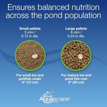 Aquascape 81004 Premium Cold Water Fish Food Pellets for Large Pond Fish, Large Pellet, 44 Pounds - size: 1 Ounce (Pack of 1), style: Large Pellet