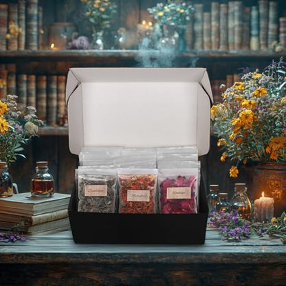 HNSHAG 30pcs Witchcraft Supplies Herbs Witch Stuff Spell Kit,Bulk Dried Herb Flowers for Wiccan Rituals,Pagan,Natural Healing Herbal with Spoon,Bell,Witch Gift Starter Set Altar Supplies Decor - size: 30pack