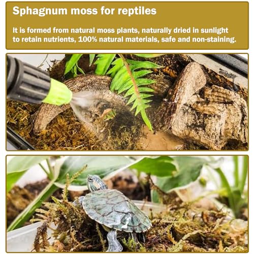 Hourleey 5.3 oz Sphagnum Moss for Plants, Premium Natural Long Fibered Dried Moss Potting, Sphagnum Peat Moss Bulk for Orchids Succulent Carnivorous Potted Plant Reptiles Medium Sarracenia