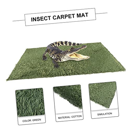 Hemoton 2pcs Reptile Carpet Turtle Habitat Moss Reptile Mat Imitation Crawler Mats Tank Accessories Terrarium Liner