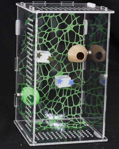 3 Pcs Magnetic Jumping Spider Feeding Dish Jumping Spider Enclosure Accessories Star-Shaped Design Reptile Water Bowl for Other Small Reptiles or Insects (Transparent + Blue) - color: Transparent + Blue
