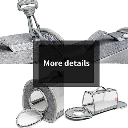 Guinea Pig Carrier Travel Small Animal Carrier Bag Lizard Bird Rabbit Carrier Cage Squirrel Breathable Bag Portable Travel Hamster Small Pet Hangbag (Small, Gray) - color: gray, size: Small