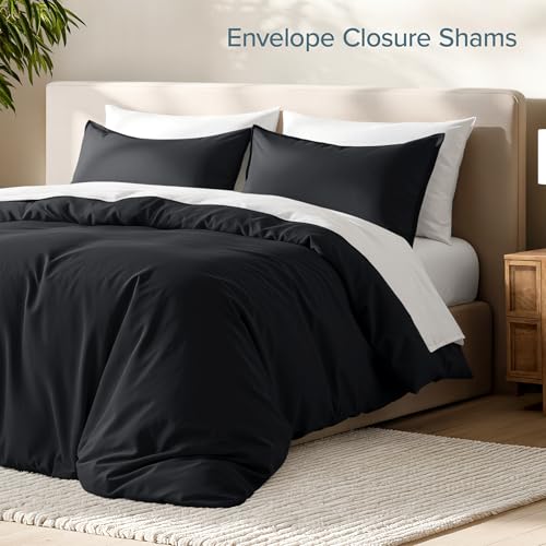 Bare Home Bedding Duvet Cover Extra Long Size - Premium 1800 Super Soft Collection - Lightweight, Cooling Duvet Cover - Soft Breathable Bedding (Twin/Twin XL, Black) - color: 02 - Black (No Comforter), size: Twin/Twin XL