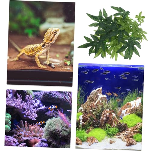 FOMIYES Realistic Fake Rattan Plants for Bearded Dragon Tank Reptile Habitat Decorations with Suction Cups