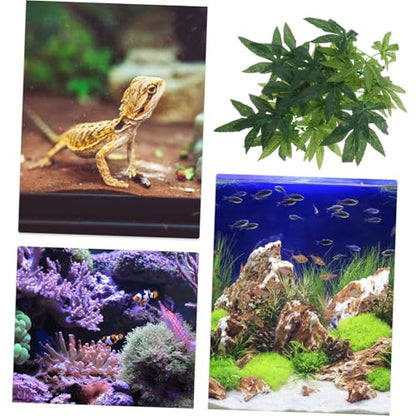 FOMIYES Realistic Fake Rattan Plants for Bearded Dragon Tank Reptile Habitat Decorations with Suction Cups