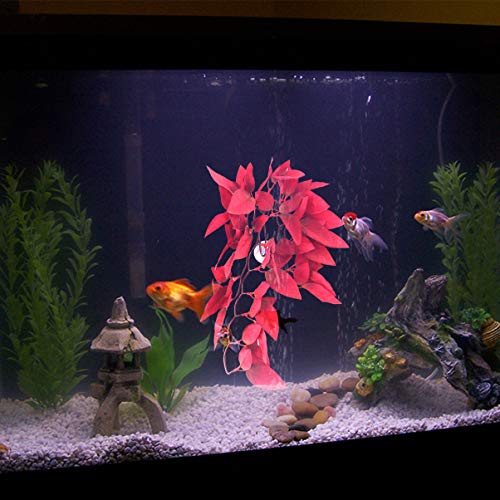 POPETPOP Reptile Plants for Terrarium : Resin Aquarium Plant with Suction Cup Artificial Rattan for Lizard Gecko Snake, 11.81x4.72x 0.78 inch