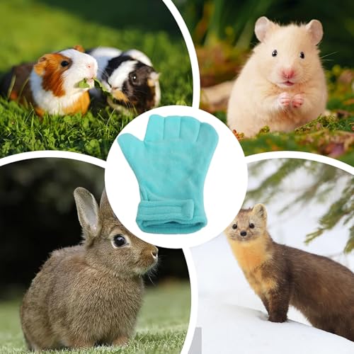 Anti Bite Gloves | Scratch Resistant Mitts - Hamster Calming Gloves | for Sugar Petaur Bird Parrot Hedgehog - color: Blue