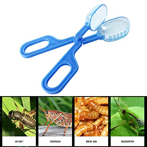 Reptile Feeding Tool Scissors Handle Feeder Tools Bug Feeding Clamp Cricket Tongs for Aquariums Reptiles Snakes Gecko Reptile Cleaning and Feeding
