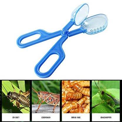 Reptile Feeding Tool Scissors Handle Feeder Tools Bug Feeding Clamp Cricket Tongs for Aquariums Reptiles Snakes Gecko Reptile Cleaning and Feeding