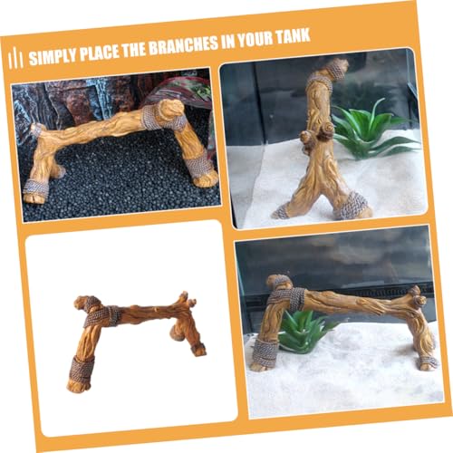 Mipcase Realistic Reptile Climbing Branch for Terrarium Decor Natural Driftwood Design for Snakes Lizards and Other Reptiles Enriches Habitat with Rain Forest Theme