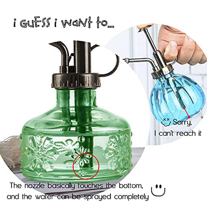 XXXFLOWER Glass Plant Mister Spray Bottle for Indoor Plant Spritzer Succulent Watering Bottle - color: Green