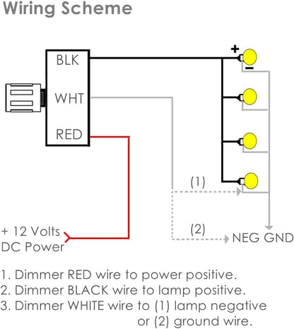 12V Light Dimmer, RV Boat Dimmer Switch High Side PWM Rotary Dimming Switch for Camper Van Travel Trailer Truck Lighting Fixtures, Strip Lights, Puck Lights, Awning Lights - color: 4A, 3 wire