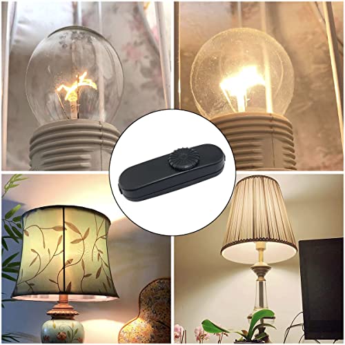 Inline Lamp Switch Full Range Rotary Dimmer Switch Cord Switch Replacement for Table Lamp, Floor Lamp, Pendant Light, Works with Dimmable LED, Incandescent, Halogen Bulbs