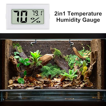 3Pcs Mini Digital Thermometer Hygrometer Electronic Temperature Humidity Gauge Meters Indoor LCD Display Fahrenheit for Greenhouse,Garden,Car Cellar and Office - color: White-3PCS