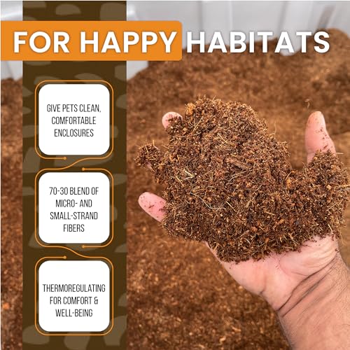 ReptiEarth Reptile Bedding, Fluffy Coconut Fiber Substrate 36 Quart Organic Coco Ready to Use for Bioactive Snake Terrarium, Lizard Tanks with Plants, for Frog, Tarantula or Hermit Crab Habitat (4 Pk) - size: 36 Quart (4 Pack)
