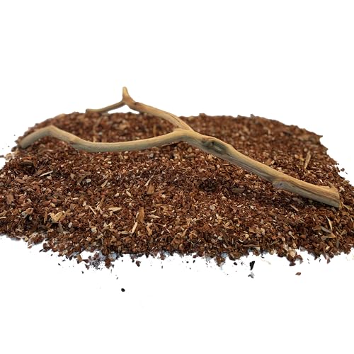 Reptile Habitat Decor Set for Bearded Dragons, Geckos & Lizards – Natural Manzanita Branch, Hollow Log Hide, 2 Slices & 4qt Substrate by MyMANZANITA