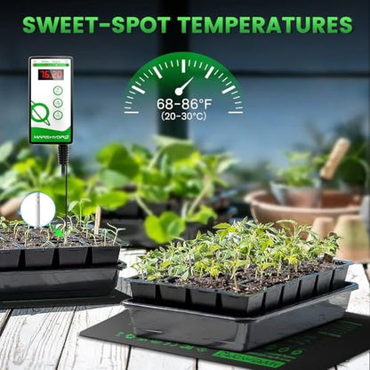 MARS HYDRO 48''x20.75'' Seedling Heat Mat with Thermostat Combo Set，Heating Pad for for Germination, Indoor Gardening, Greenhouse - size: 48''x20.75''Kit