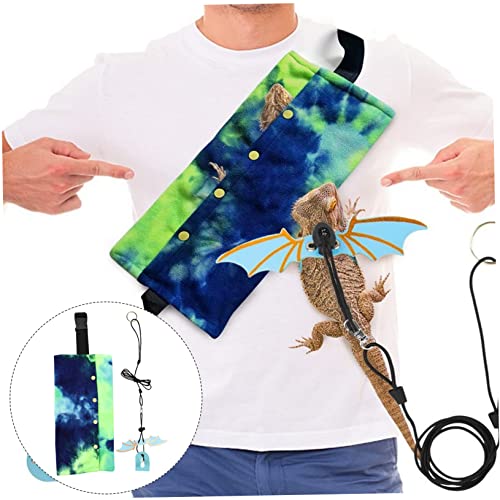 UKCOCO Adjustable Lizard Sling Carrier Bag with Leash for Outdoor Travel Portable Lightweight Reptile Carrying Bag Wide Shoulder Strap for Comfortable Pet Walking Suitable for Small