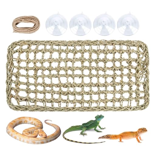 Snake Hammock - with Suction Cup Realistic Pet Supplies | Climbing Decor | Reptile Ladder Gecko Tank Accessories | for Bearded Dragon Spider Home Cage Enclosure Terrarium Tank Exercise - size: 40x18cm