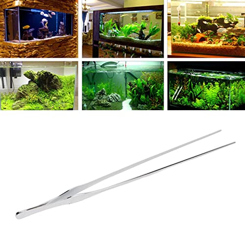 Aquarium Tweezers, 45cm Stainless Steel Feeding Tongs, Rust Long Handle for Reptile, Plant, and Deep Tank Use (Straight Tweezers) - size: Straight Tweezers