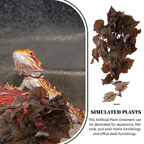 POPETPOP Terrarium Container Plants Habitats Leaves Hanging Terrarium Plant Vines with Suction Cups for Turtle Beared Dragon Hermit Crab Lizards Geckos Snake