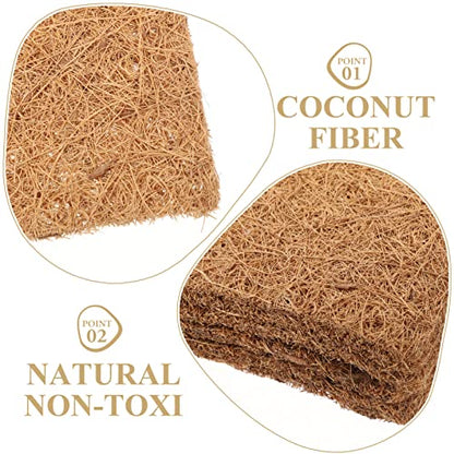 POPETPOP 6pcs Natural Coconut Fiber Pads for Chickens Reptiles Multi-use Breeding Mat for Pet Eggs Easy to Chicken Nesting Pads Lightweight