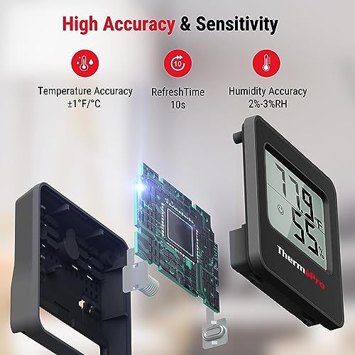 ThermoPro TP157 Hygrometer Indoor Thermometer for Home, Room Thermometer Humidity Meter with Accurate Temperature Humidity Sensor for Greenhouse Baby Room Office-1 Pack - size: Indoor Thermometer