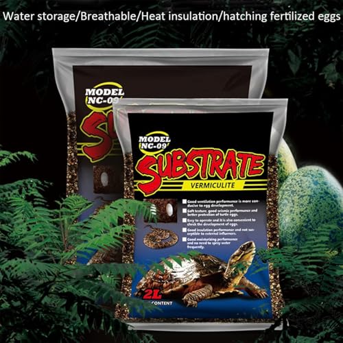 Hamiledyi Reptile Substrate Vermiculite Bedding Snake Hibernant moisturizing Soil Terrarium Bedding for Snake Tortoise Lizard Hatching Eggs(4.2Quart/4L) - size: M-4L