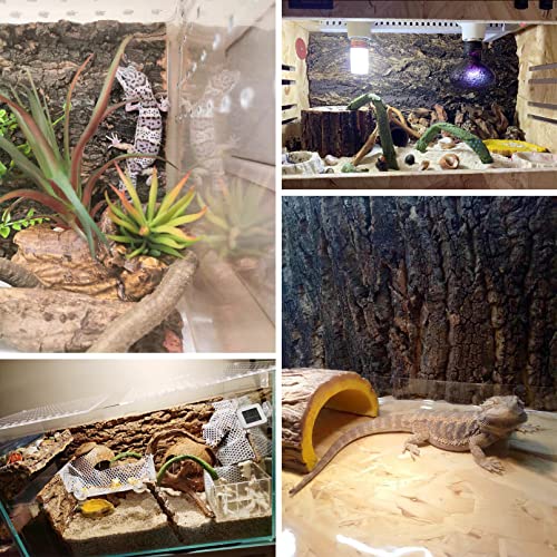 kathson 2PCS 15.7"L x 11.8"W Cork Tile Background Bark Reptile Tank Background Terrarium Backdrop Wall Decor Natural Reptile Climbing Mat for Spider Gecko Lizard Chameleon Bearded Dragon Turtle Snake