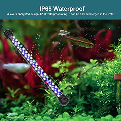 SEAOURA Led Aquarium Light with Timer, Submersible Aquarium Plant Light, Fish Tank Light with Auto On/Off, 3 Lighting Modes, Adjustable Brightness (7 inch for 7.8-17inch Planted Tank), 5W - size: 7 inch for 7.8-17inch tank