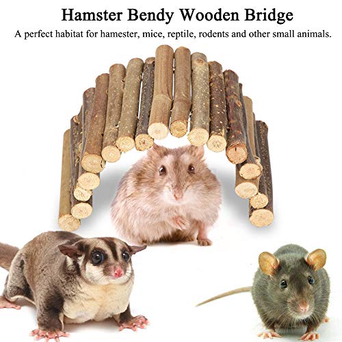 Hamster Bridge Rat Ladder Wooden Bridge Toy for Small Animals, Reptile Wooden Bridge Hamster Toys Wood Bendable Ladder Rat Rodents Bridge Small Pet Chew Toy