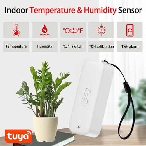 WiFi Hygrometer Thermometer Sensor, Wireless Smart Temperature Humidity Monitor with Remote App Notification Alert, for Home, Greenhouse White (4pack) - color: 4pack