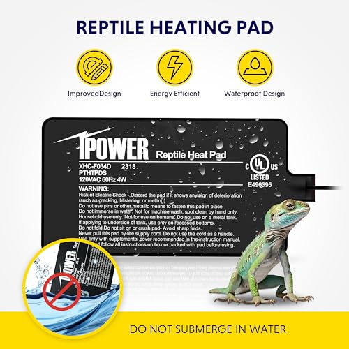 iPower 4X7 Inch Reptile Heating Pad and Digital Heat Mat Thermostat, Terrarium Heat Mat for Amphibious Pets - size: 4" X 7", style: Heat Pad