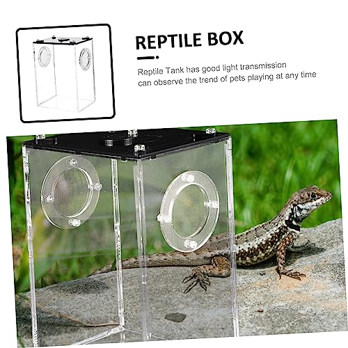 Transparent Acrylic Reptile Box with Ventilation Pet Tank for Lizards Snakes Turtles and Small Animals Escape Resistant Habitat for Home Breeding and Observation