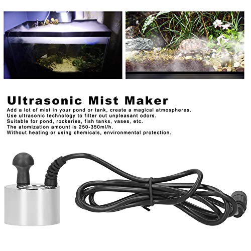 Ultrasonic Mist Maker, 24V Fog Maker Reptile Fogger Pond Fogger Aquarium Fogger Terrarium Humidifier Terrarium Fogger for Rockeries Fish Tank