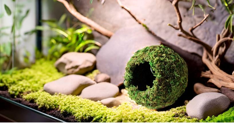 Galápagos (05348) Mossy Cave Hide, 6", Green Sphagnum - size: 6"
