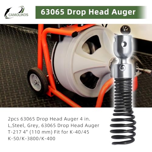 2pcs 63065 Drop Head Auger 4 in. L,Steel, Grey, 63065 Drop Head Auger T-217 4" (110 mm) Fit for K-40/45 K-50/K-3800/K-400