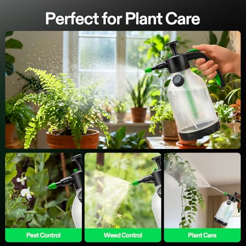 VIVOSUN 50oz Pump Sprayer, Portable Water Spray Bottle for Spraying Plants, Flowers, Weeds and Cleaning, Hand Pump with Side Filling Port, Measuring Cup, Adjustable Nozzles - size: 50oz