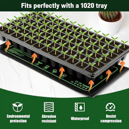 2 Pack Plant Heating Mat, 10”x20.5" Waterproof Seedling Heat Mat for Seed Starting Seeds Germination Plants, 18W Graphene Thick Reusable Heating Pads Fit For 1020 Seedling Trays, Ideal Gardening Gifts - size: 10×20"-2P