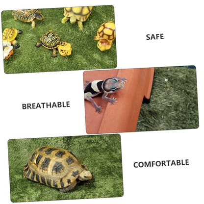 BESPORTBLE Reptile Moss Carpet for Tortoise 2pcs Artificial Grass Mats Absorbent and Moisture Retaining for Terrariums and Amphibians Green Fake Plant Decoration