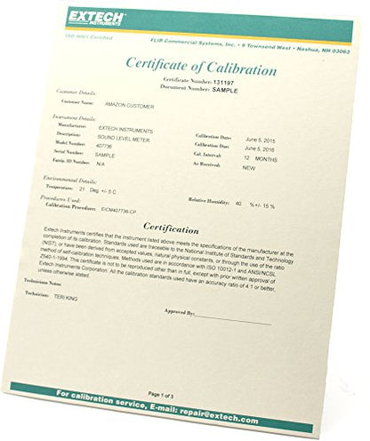 Extech 42510A-NIST Infrared Thermometer with Nist - size: 12:1, style: With Certificate of Traceability to NIST