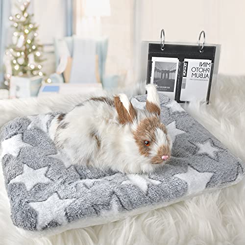 Small Animal Bed Mat, Soft & Warm, Suitable for Guinea Pig, Hamster, Rabbit, Rat and Bearded Dragon (XX-Large(19.7''x15.7''), Star Grey) - color: Star Grey, size: XX-Large(19.7''x15.7'')