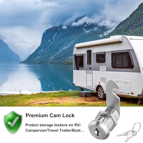 6 Pack Cabinet Locks with Keys, 1-1/8" Cam Lock Keyed Alike, Mailbox Lock Secure Drawer Tool Box RV Storage Door, Zinc Alloy - size: 6 Pack 1-1/8 Inch Silver