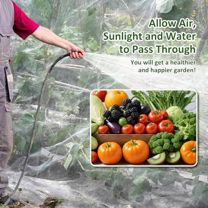 Ultra Fine Garden Netting, 4'x10' Plant Netting Pest Barrier for Garden Protection Row Cover Raised Bed Screen Mesh Greenhouse Mosquito Net, Protecting Tree Plants Vegetable Flowers Fruits - color: White 4x10ft
